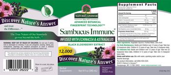 Nature's Answer Sambucus Immune - herbal supplement