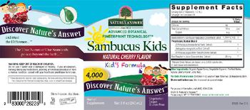 Nature's Answer Sambucus Kids 4,000 mg Natural Cherry Flavor - herbal supplement