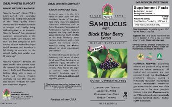 Nature's Answer Sambucus (Nigra) Black Elder Berry Extract - supplement
