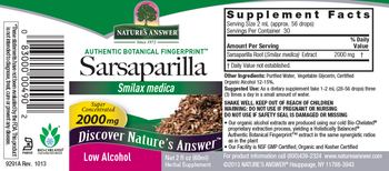 Nature's Answer Sarsaparilla 2000 mg - herbal supplement