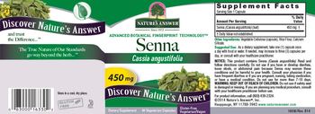 Nature's Answer Senna 450 mg - supplement