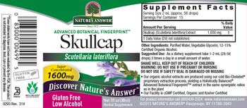 Nature's Answer Skullcap 1600 mg - herbal supplement
