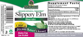 Nature's Answer Slippery Elm 1,000 mg - these statements have not been evaluated by the fda this product is not intended to diagnose treat c