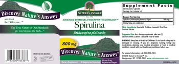 Nature's Answer Spirulina 800 mg - supplement