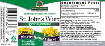 Nature's Answer St. John's Wort 1,000 mg Alcohol-Free - herbal supplement
