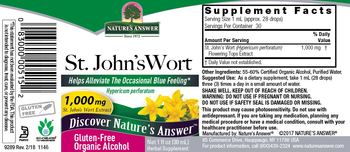Nature's Answer St. John's Wort 1,000 mg Organic Alcohol - herbal supplement