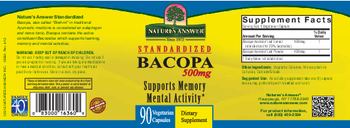 Nature's Answer Standardized Bacopa 500 mg - supplement