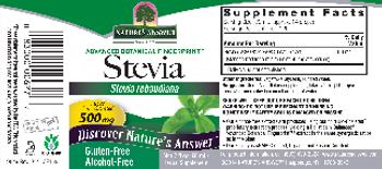 Nature's Answer Stevia 500 mg - herbal supplement