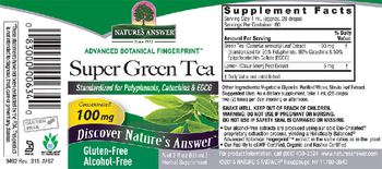 Nature's Answer Super Green Tea 100 mg Alcohol-Free - herbal supplement