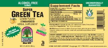 Nature's Answer Super Green Tea Lemon Flavor - standardized herbal supplement