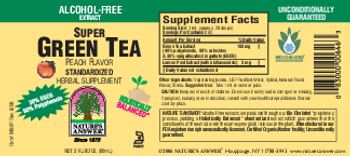 Nature's Answer Super Green Tea Peach Flavor - standardized herbal supplement