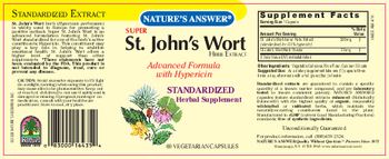 Nature's Answer Super St. John's Wort Herb Extract - standardized herbal supplement