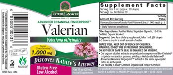 Nature's Answer Valerian 1,000 mg - herbal supplement