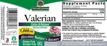 Nature's Answer Valerian Alcohol-Free - herbal supplement