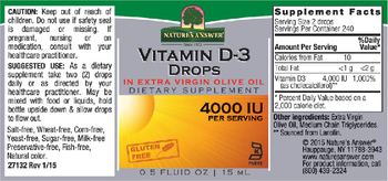 Nature's Answer Vitamin D-3 Drops 4000 IU - supplement