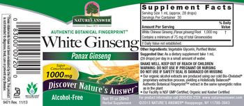 Nature's Answer White Ginseng 1000 mg - herbal supplement