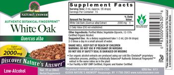 Nature's Answer White Oak 2000 mg - herbal supplement