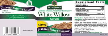 Nature's Answer White Willow 450 mg - supplement