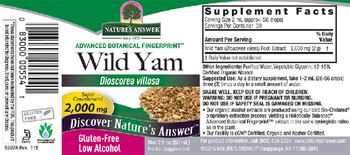 Nature's Answer Wild Yam 2,000 mg - herbal supplement