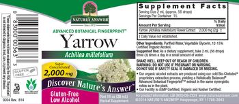 Nature's Answer Yarrow 2,000 mg - herbal supplement