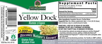 Nature's Answer Yellow Dock 2,000 mg Alcohol-Free - herbal supplement