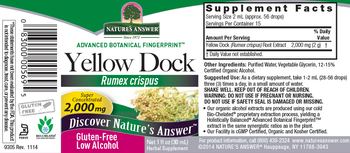 Nature's Answer Yellow Dock 2,000 mg - herbal supplement