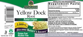 Nature's Answer Yellow Dock Root Alcohol-Free - herbal supplement