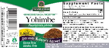 Nature's Answer Yohimbe 1,000 mg - herbal supplement