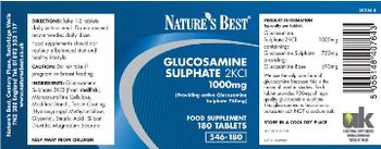 Nature's Best Glucosamine Sulphate 2KCl 1000 mg - food supplement
