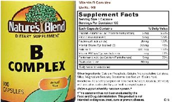 Nature's Blend B Complex - supplement