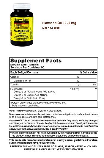 Nature's Blend Flaxseed Oil 1000 mg - supplement