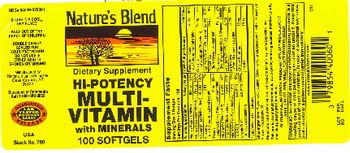 Nature's Blend Hi-Potency Multi-Vitamin With Minerals - supplement