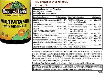 Nature's Blend Multivitamin with Minerals - supplement