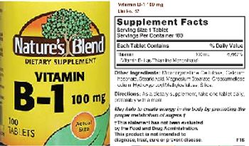 Nature's Blend Vitamin B-1 100 mg - supplement
