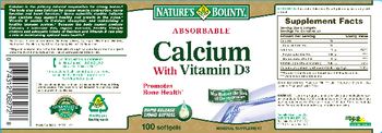 Nature's Bounty Absorbable Calcium With Vitamin D3 - mineral supplement
