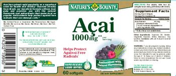 Nature's Bounty Acai 1000 mg - supplement