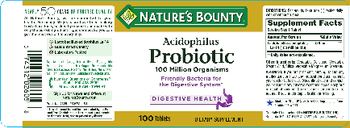 Nature's Bounty Acidophilus Probiotic - supplement