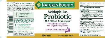 Nature's Bounty Acidophilus Probiotic - supplement