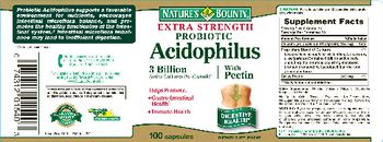 Nature's Bounty Acidophilus With Pectin - supplement