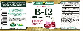 Nature's Bounty B-12 5000 mcg Natural Cherry Flavor - vitamin supplement