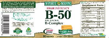 Nature's Bounty B-50 Balanced B-Complex - vitamin supplement