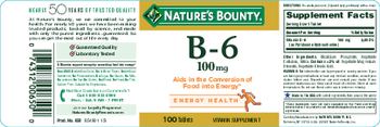 Nature's Bounty B-6 100 mg - vitamin supplement