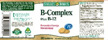 Nature's Bounty B-Complex Plus B-12 - vitamin supplement