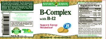 Nature's Bounty B-Complex With B-12 - vitamin supplement