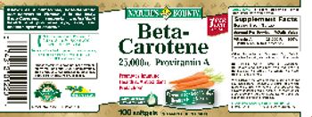 Nature's Bounty Beta-Carotene 25,000 IU - vitamin supplement