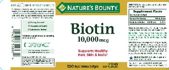 Nature's Bounty Biotin 10,000 mcg - vitamin supplement