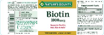 Nature's Bounty Biotin 1000 mcg - vitamin supplement