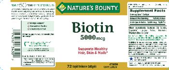 Nature's Bounty Biotin 5000 mcg - vitamin supplement