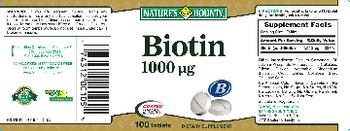 Nature's Bounty Biotin - supplement