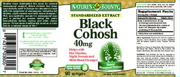 Nature's Bounty Black Cohosh 40mg - herbal supplement